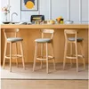 Tabouret de bar moderne et simple meubles de maison en bois massif pour la maison haute carter de salle à manger de luxe