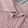 Blankets Summer Waffle Plaid Cotton Bed Blanket Throw Thin Quilt Knitted Bedspread Home Hotel Coverlets Green Pink Throw Blankets