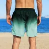 Shorts masculinos de verão masculino atlético de moda atlética praia com gradiente de cordas de cor para colorir para casual