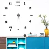 Zegary ścienne JFBL Sticker Clock Dekoracja cyfrowa 3D DIY dla domowego salonu czarny