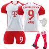 2324 Bayern Munich Home No. 9 Kane Football Red and White 10 Sane 7 Gnabry 42 Musiela Jersey