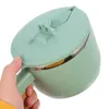 Servis uppsättningar Bento Bowl -handtag Instant Noodle Ramen Bowls Soppmuggar med handtag rostfritt stål lock