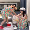 Summer des vêtements pour garçons robe fille coréen contraste de style coré