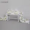 Luxury White Wedding Floral Runner Arrangement Bankett Event Table Centerpieces Row With Candleholder Rose Orchid Flower Row