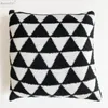 Coppa per maglieria cuscino morbido geometrico triangolo nero arancione bloccante 45 cm per decorazione per la casa letto soggiorno