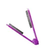 Pro Hairdressing Straightener Nylon Hair Straightening Clip Double Brushes V Shape Comb Clamp Not Hurt Styling Tool DIY Home 240327