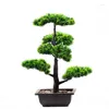 Decorative Flowers 10 Inch Artificial Plant Bonsai Pine Tree For Garden Balcony Floor Fake Decoration