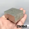 5/10/20/50/100/200/300pcs 25x10x3mm Materiale neodimio NDFEB N35 magneti 25*10*3 mm Sheet hardware magnetico a blocco forte imano