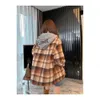 Trench Coats Women's Automne / Winter Plaid Wool Hotted Shirt Style Veste