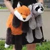 Fyllda plyschdjur 45-70 cm Super Soft Lazy Fluffy Plush Stuffed Animals Plushie Raccoon Fox Crocodile Sloth kram Kasta kudde Birthday Present Boy Girl L411