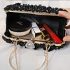 Handgefertigte Perlen Frauen Abend Clutch Bags Pailletten Geldbörse mit ChainHasp Hochzeit Bankett Umhängetaschen Bling -Pailletten Brieftaschen