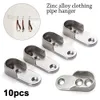 10pcs Wardrobe Clothes Tube Support Closet Rod Pole End Bracket Holder Cupboard Furniture Hardware Hanging Clothes Rod Holder