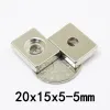 3/5/10pcs 20x15x5-5mm NDFEB Sällsynta jordar Neodym Magneter Countersunk kraftfull magnetisk magnet N35 Blockmagnet 20*15*5-5mm