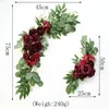 Fleurs décoratives 2pcs de mariage arc arc swag green feuilles arrangement floral faux pour mur