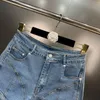 Jeans pour femmes 2024 collection d'été haute taille noire de contraste bleu couleur bodycon short denim short 420