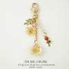 Ins 3D Rose Resin Camellia Pendant Key Chain Pearl Alloy for Women Car Key Holder Earphone Case Handbag Accessories