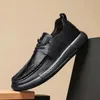 Lässige Schuhe echte Ledermänner handgefertigte Herren -Ladungsfutter atmungsaktuelle Schnüre italienische Fahr Chaussure Homme