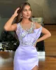 2024 Mode -Prom -Kleider Juwelenspitzen Applikationen High Side Split Abendkleider benutzerdefinierte bodenlange plus size formelle Partykleid