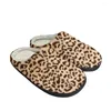 Pantoufles à imprimé léopard mode coton personnalisé pour hommes sandales en peluche décontractée keep chaussures chaudes pantoufle confortable