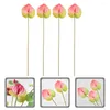 Fleurs décoratives 4 PCS Simulation de décoration intérieure Anthurium Andraeanum Lind Bouquet Maison Fake Artificial Adorn Branch White Bride