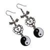 Boucles d'oreilles en pente contemporain creux coussins d'oreille cardiaques ornes avec l'embellissement à bowknot 3xua