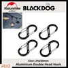 Naturehike-Blackdog 8pcs Aluminium Hook Climbing Backpack Hook S-ring Snap Clip Outdoor Multifunctional Hook Anti-Theft Keychain
