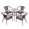 Nordic Outdoor Furniture Small Apartment Garden Small Apartment Coffee Table and Chairs Homestay Dinning Table Set Rattan Chair