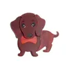 Yaologe Acryl Reddish Brown Puppy Dog Broches For Women Girl New Trend Animal Badge Broche Pins Handgemaakte sieraden Gift Party