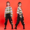 1167 Tenue de scène Hip Hop Vêtements Kids Gar garçons Jazz Street Dance Costume Sweat blanc noir Pantalon Pink Pantal