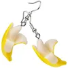 Boucles d'oreilles en pente Fruit banane pour les femmes qui pendaient des cadeaux d'amant de pendentif funky bizarre