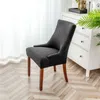 Jacquard Elastic Chair Cover Stretch Matsstol Täck Solid Color Stolar Slipcovers för Restaurant Party Office 1/2/4/6 st