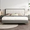 Lit minimaliste CAMA Cadre de lit multifuncional en bois Texture verticale queen size pour couple chambre principale enfants ensemble de chambre à coucher