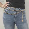 Cinture cinture signore e ragazze cintura in pelle cintura a strati in metallo a strati in metallo adatto per abiti giubbotti jeans y240411