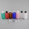 収納ボトル200pcs 50mlプラスチックペットネジ蓋ローションクリアスクエア化粧品サンプルコンテナ補充可能なボトルミニトラベルフィルバイアル