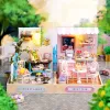 Cutebee Diy Dollhouse Mini Casa Puppenhäuser Miniaturgebäude Kits mit Möbeln LED Sakura Café -Shop -Spielzeug für Geburtstagsgeschenke