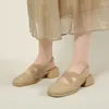 Buty sukienne kwadratowe palce marie janes sandały wysokie obcasy 2024 letni pasek krzyżowy masywny projektant slingback zapatos pompki mujers