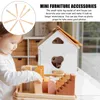 2 Sets Diy Furniture Legs Miniature Kids Computer Toy Resin Bench Chair Dining Table Wooden Replacement