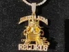 Hip Hop Large Death Row Records Collier Pendant 5A Zircon 18K Real Gold plaqué5254777