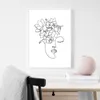 Linha feminina arte preto e branco estampas galeria de parede minimalista de tela pintando a flor da parede da parede de parede de parede de parede de parede de parede de imagens decoração de quarto