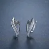 Boucles d'oreilles cerceaux noirs Awn 2024 Heart for Women Classic Silver Color Trendy Spinel Engagement Fashion Jewelry I278