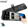 HGDO 12" 3 in 1 Dash Cam Android 4G GPS NAVI WiFi Dual Cameras FHD 1080P Auto Rearview Mirror Driving Video Recorder 24H Monitor