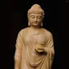 Figurki dekoracyjne rzeźba z litego drewna Amitabha Buddha figurka wystrój pomieszczenia posąg rzeźbi sztuki