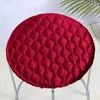 Chair Covers 1PC Solid Flannel Round Stool Seat Cover Modern Simple Style Household Thicken Cushion School Canteen