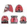 Hart Email Pins Creative Cartoon Anatomy Broches Rapel Badge Adem Live Love Pin Sieraden voor kleding Backpack