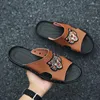 Slippers Minimalist Summer Product Men's Sandals Casual Beach Shoes One Line Foot Embroidered