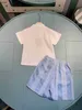 Classics Boys Short Sleeved Set Kids Designer Clothes Baby Tracks Size 90-150 CM Polo Shirt and Gradient Blue Design Shorts 24 April