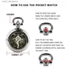 Pocket Watches Greek Sacred Geometric Cube Quartz Pocket Women Män Silver Halsband unikt hänge runda urtavla presenttillbehör Y240410