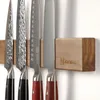 Porte-couteau magnétique Keemake pour couteaux de cuisine couteau à couteau à couteau pour mur Acacia Bloc en bois Strip magnétique Aaccessoires