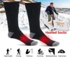 1 chaussette chauffée électrique 1pair avec batterie rechargeable pour le snowboard à pied chauffeur de réchauffement électrique chaussette de coton pour le ski d'hiver3013666