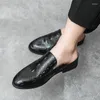 Casual Shoes Mens Summer Slip On Loafers Designer Leather Half For Men Driving Business Mules Mocassins